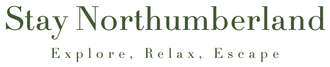 Logo for Stay Northumberland with tagline “Explore, Relax, Escape” on a pale background