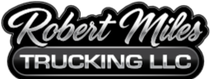 Robert Miles Trucking LLC logo, silver text on a black background.