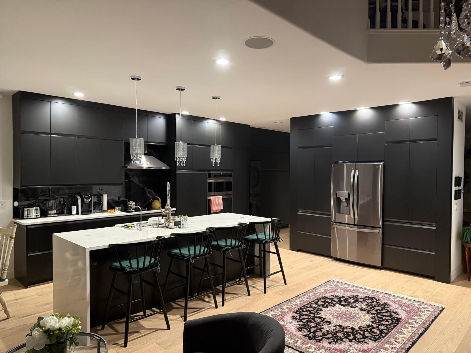 Brand new full kitchen remodel black cabinetry 