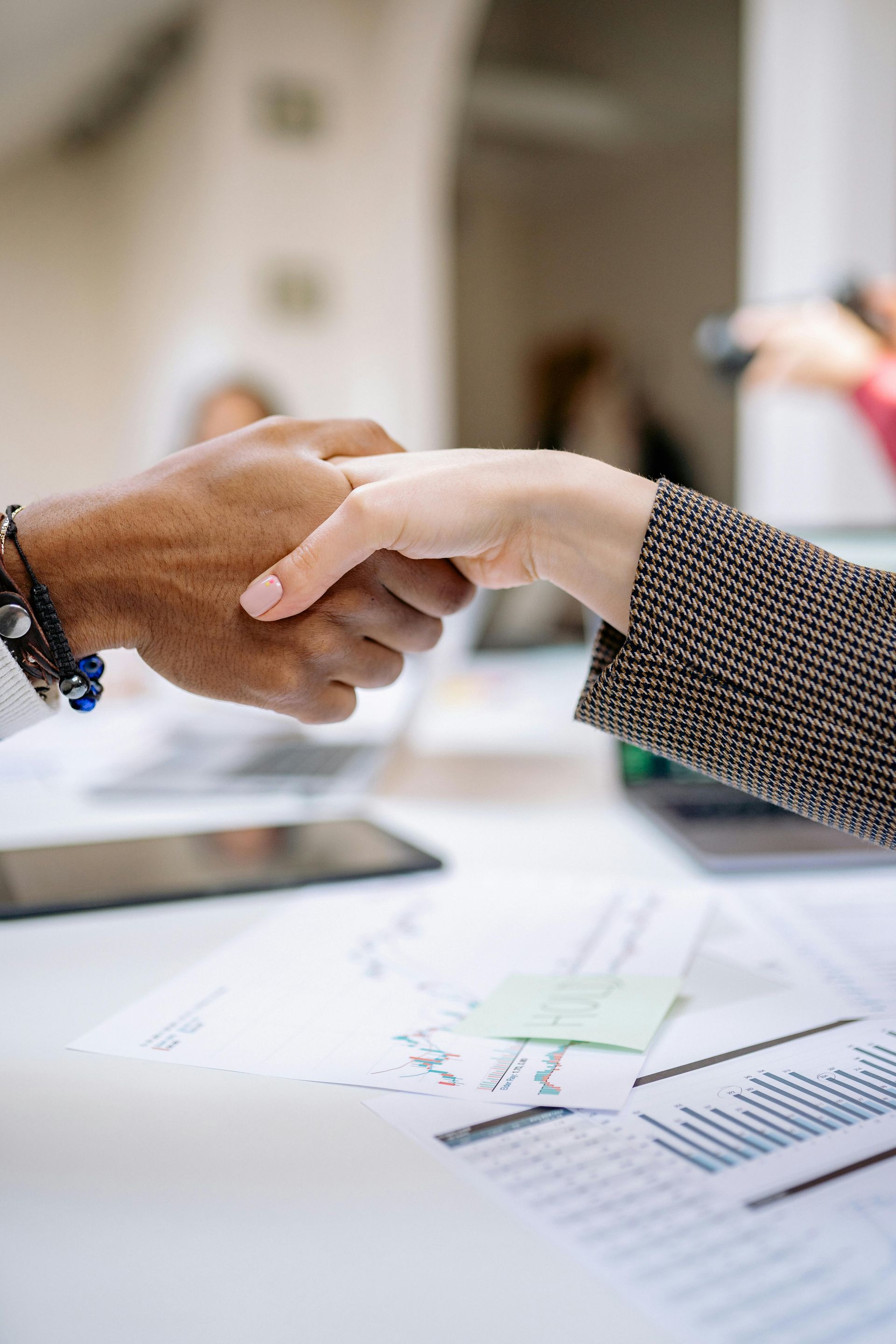 shaking hands with a new front range customer