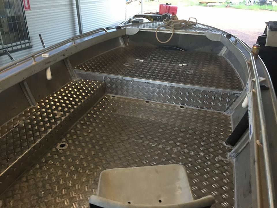 The Inside Of A Boat With A White Seat — Tinman's Welding Worx In Mackay, QLD