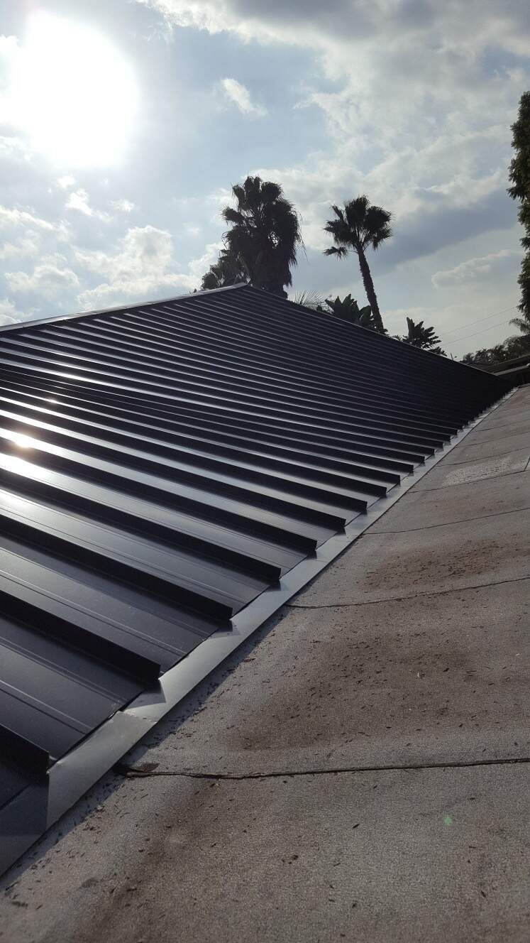 metal roofing project sky view