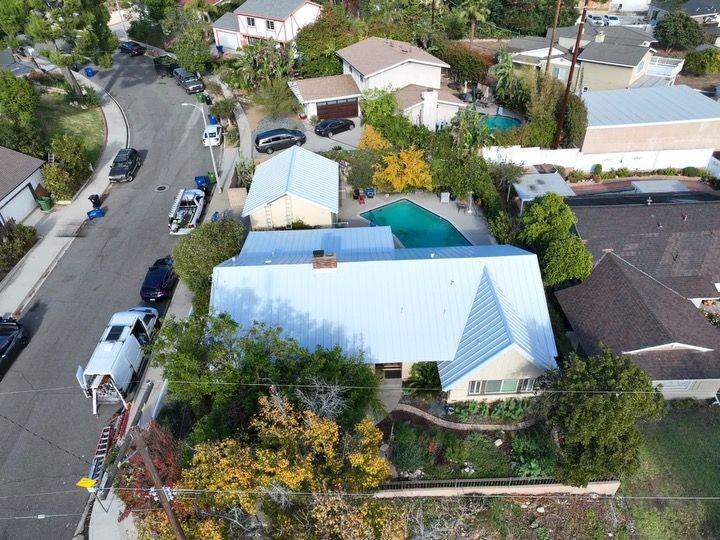 blue metal roof