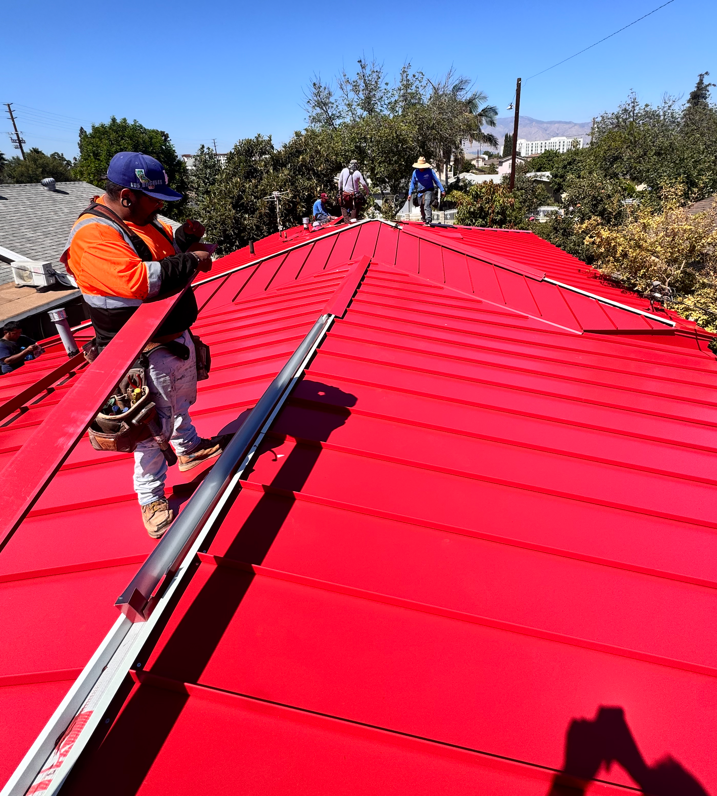 red metal roofing project