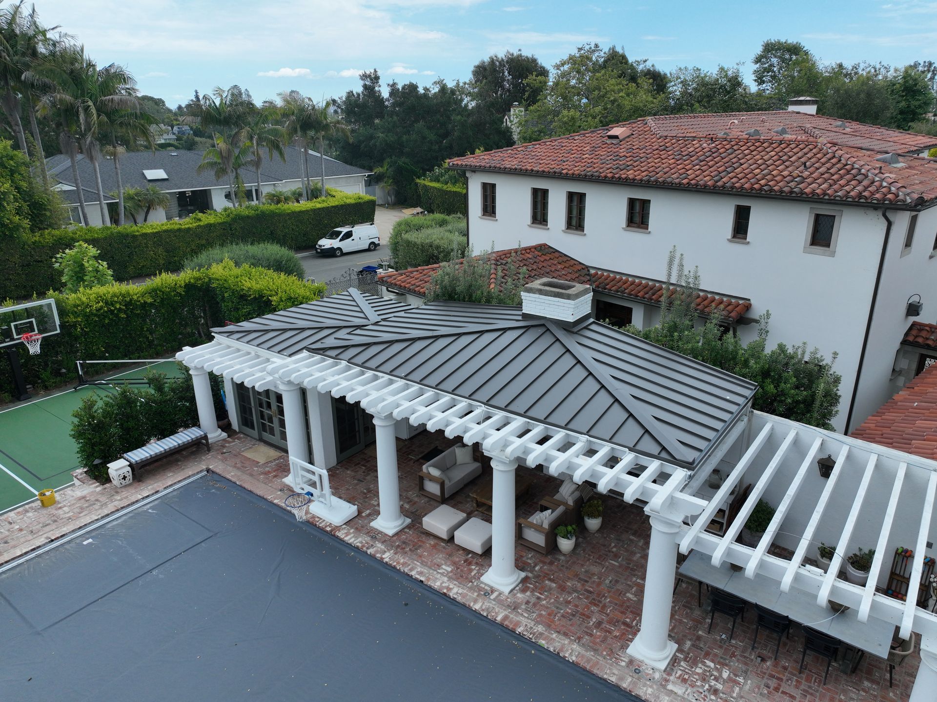 pergola metal roofing project