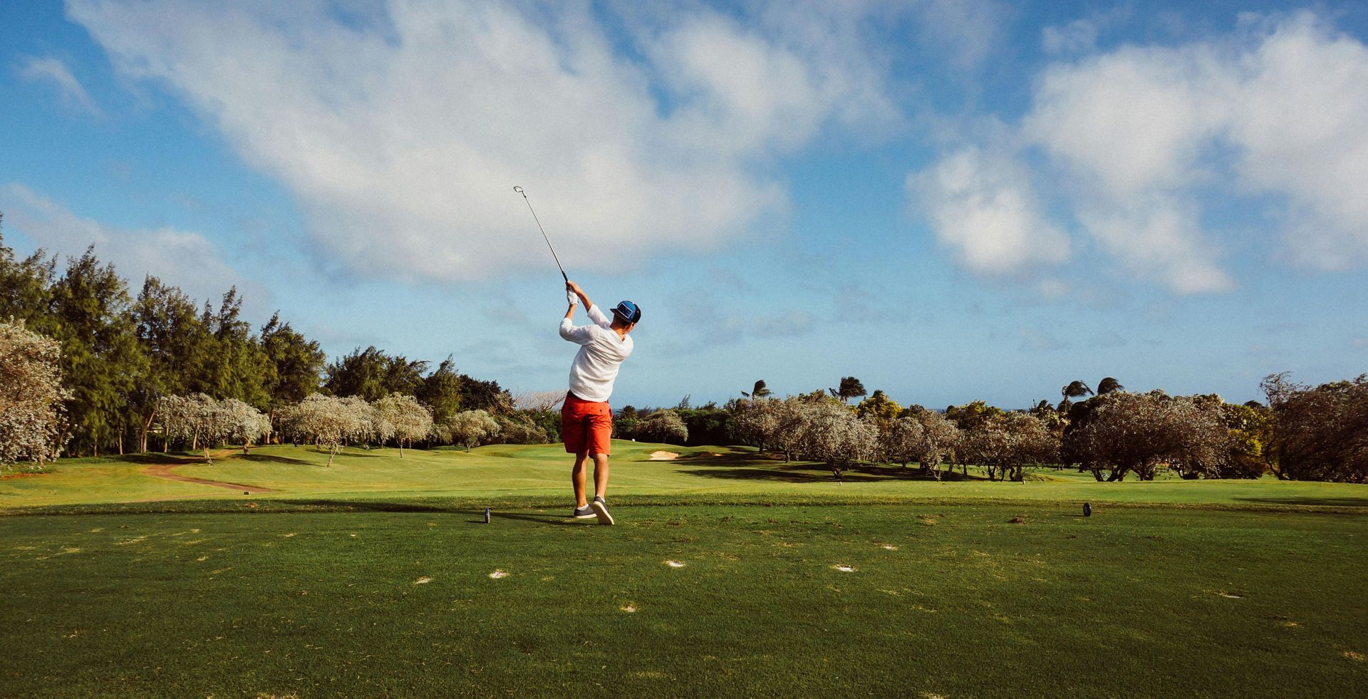 Golfer swinging