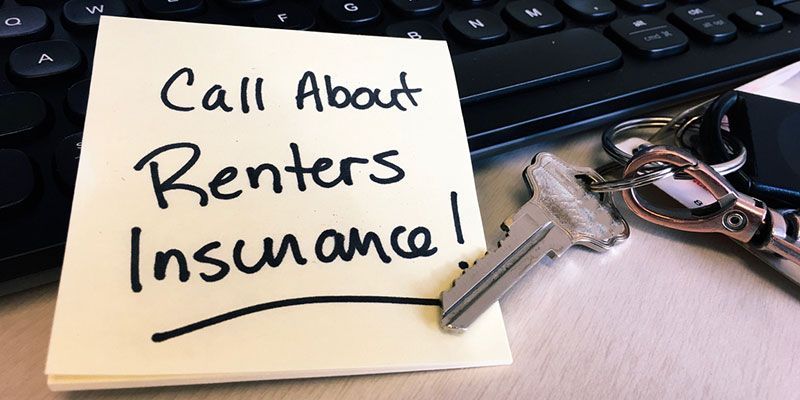 A sticky note that says call about renters insurance