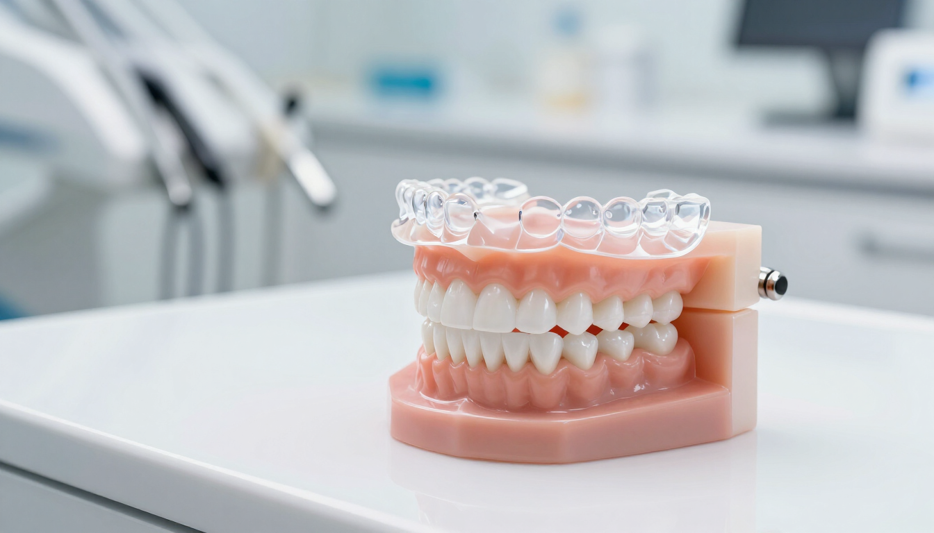 Paziente sorridente con trattamento di ortodonzia invisibile Invisalign a Catania