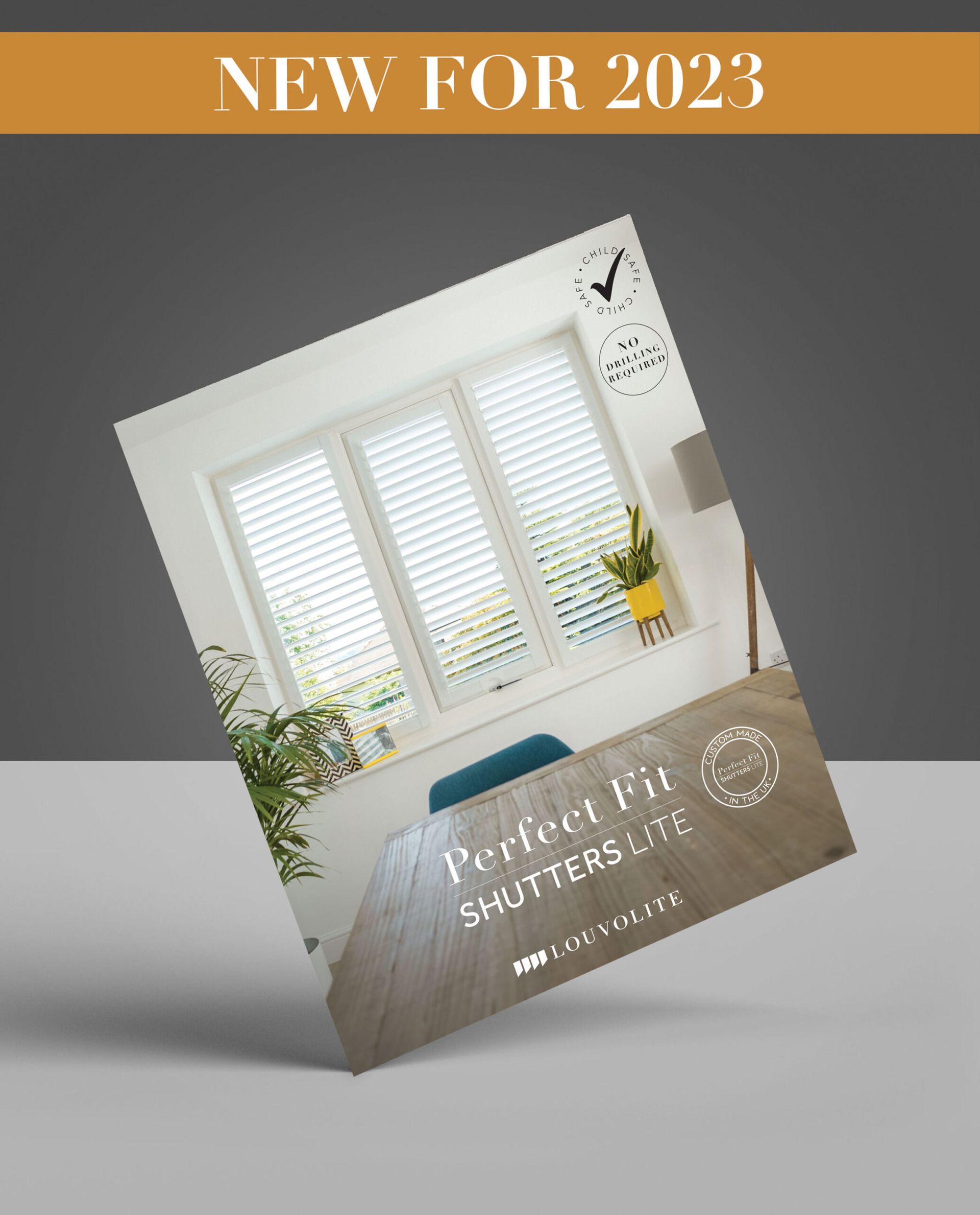 Brochure cover: window with white shutters,