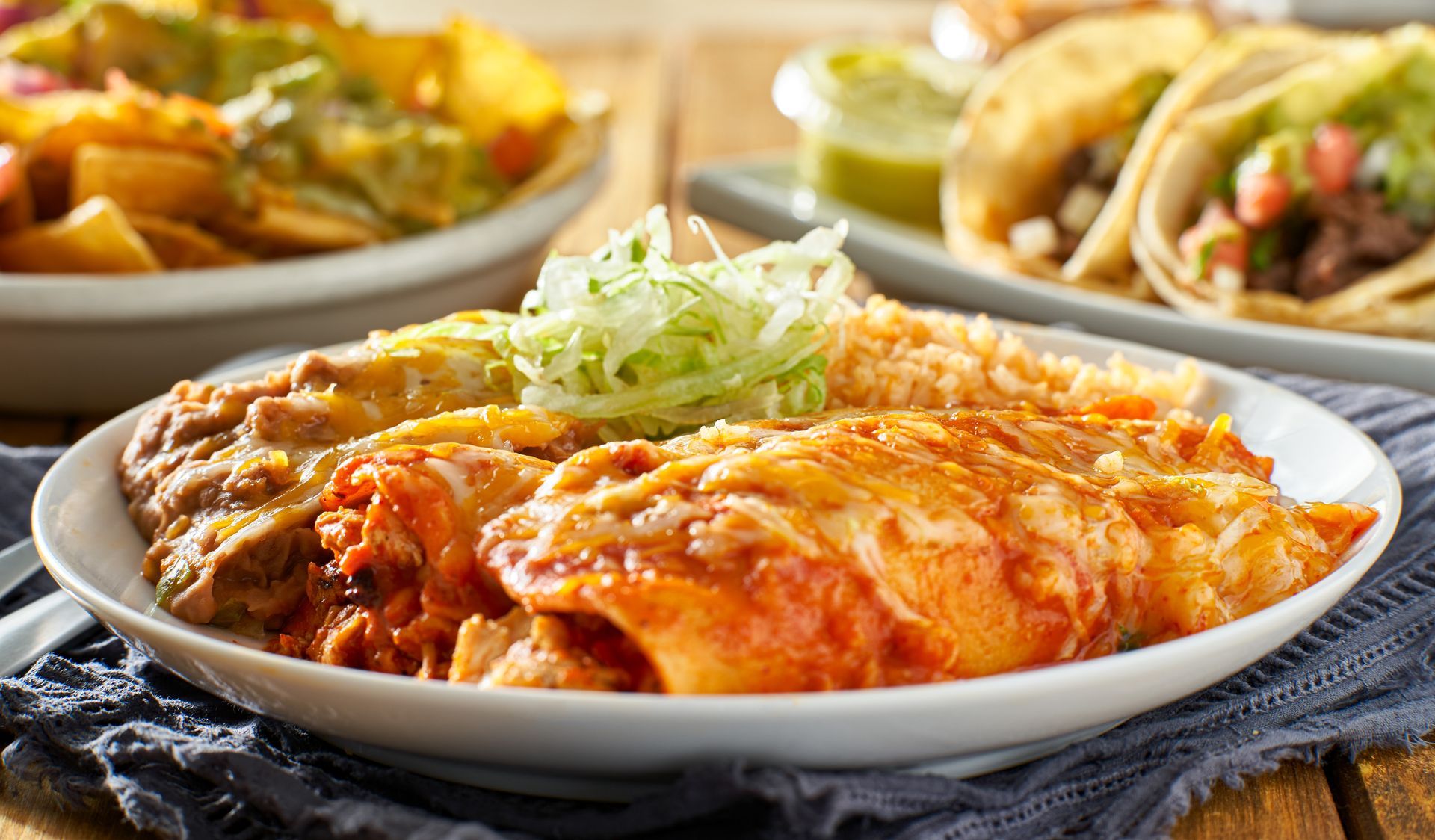 A close up of a plate of food on a table.