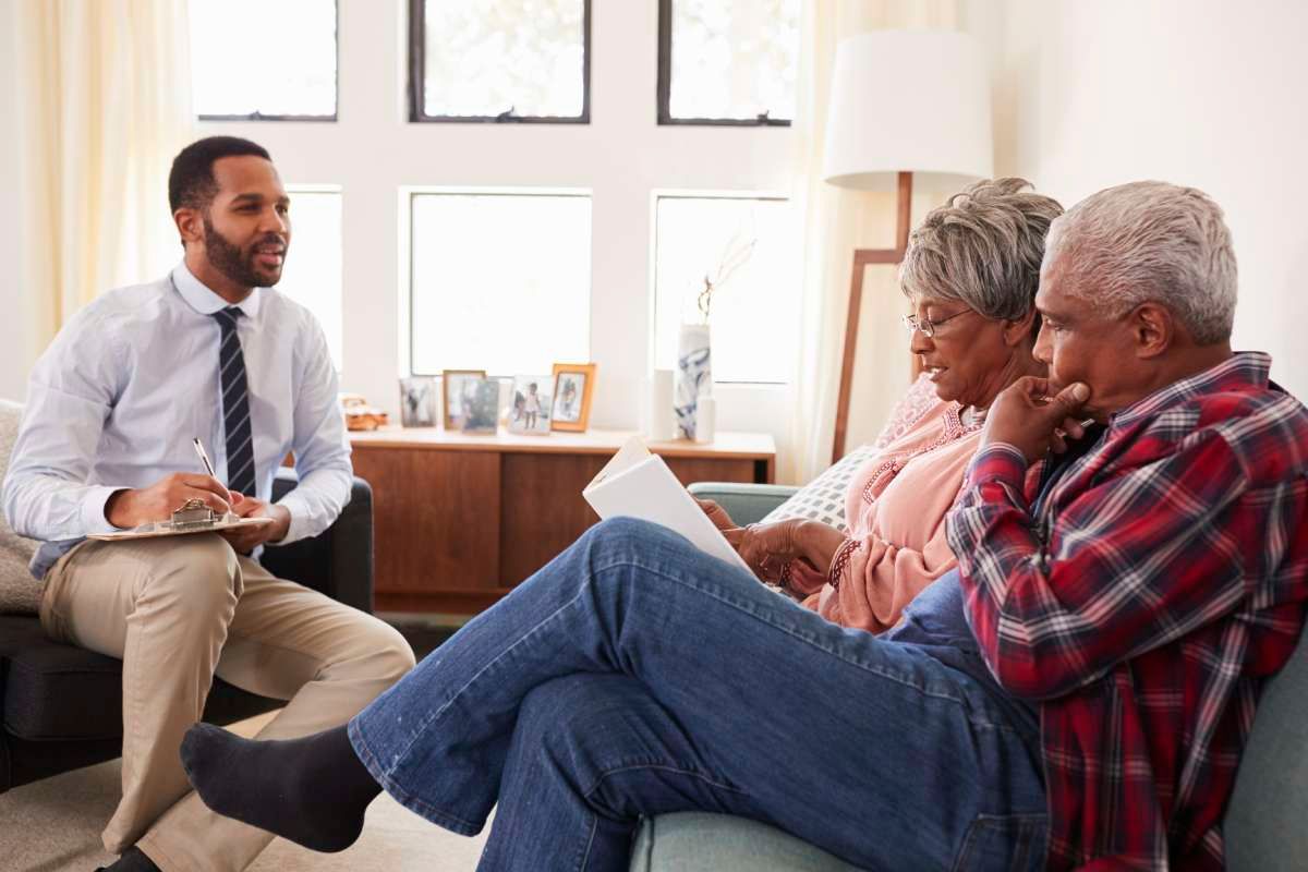 Compassionate family conversation about funeral planning with a senior in Santee, California.