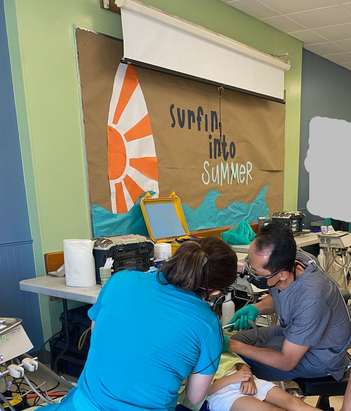 Dr. Yang volunteering at the Tustin Assistance League