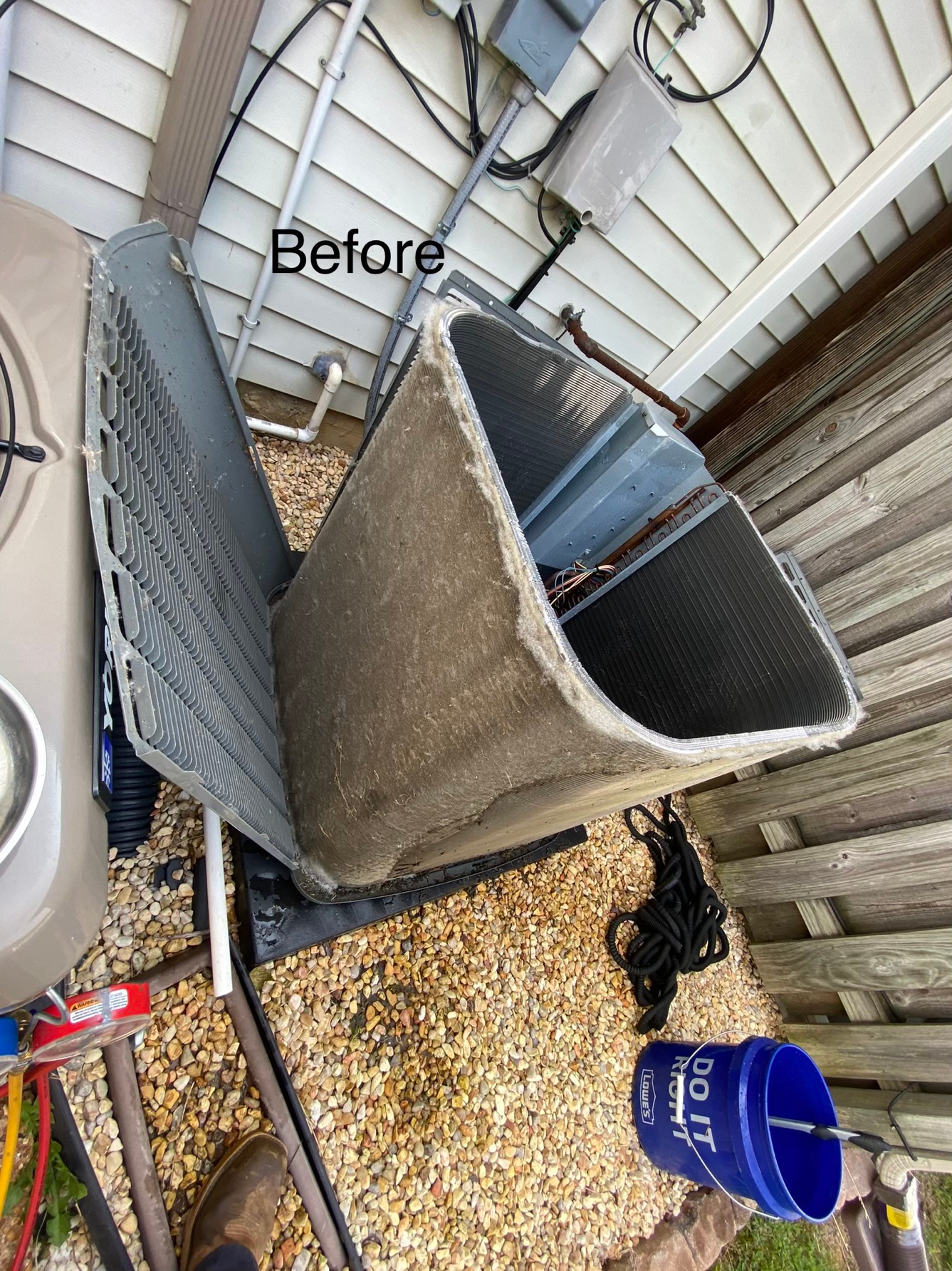 Before Dirty HVAC Unit |