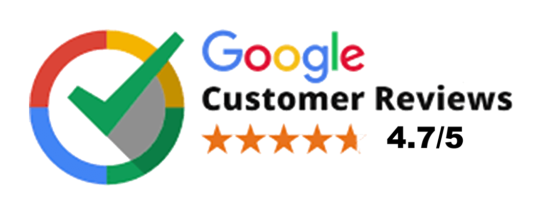 Google Customer Reviews logo with a 4.7/5 star rating.