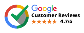 Google Customer Reviews logo with a 4.7/5 star rating.