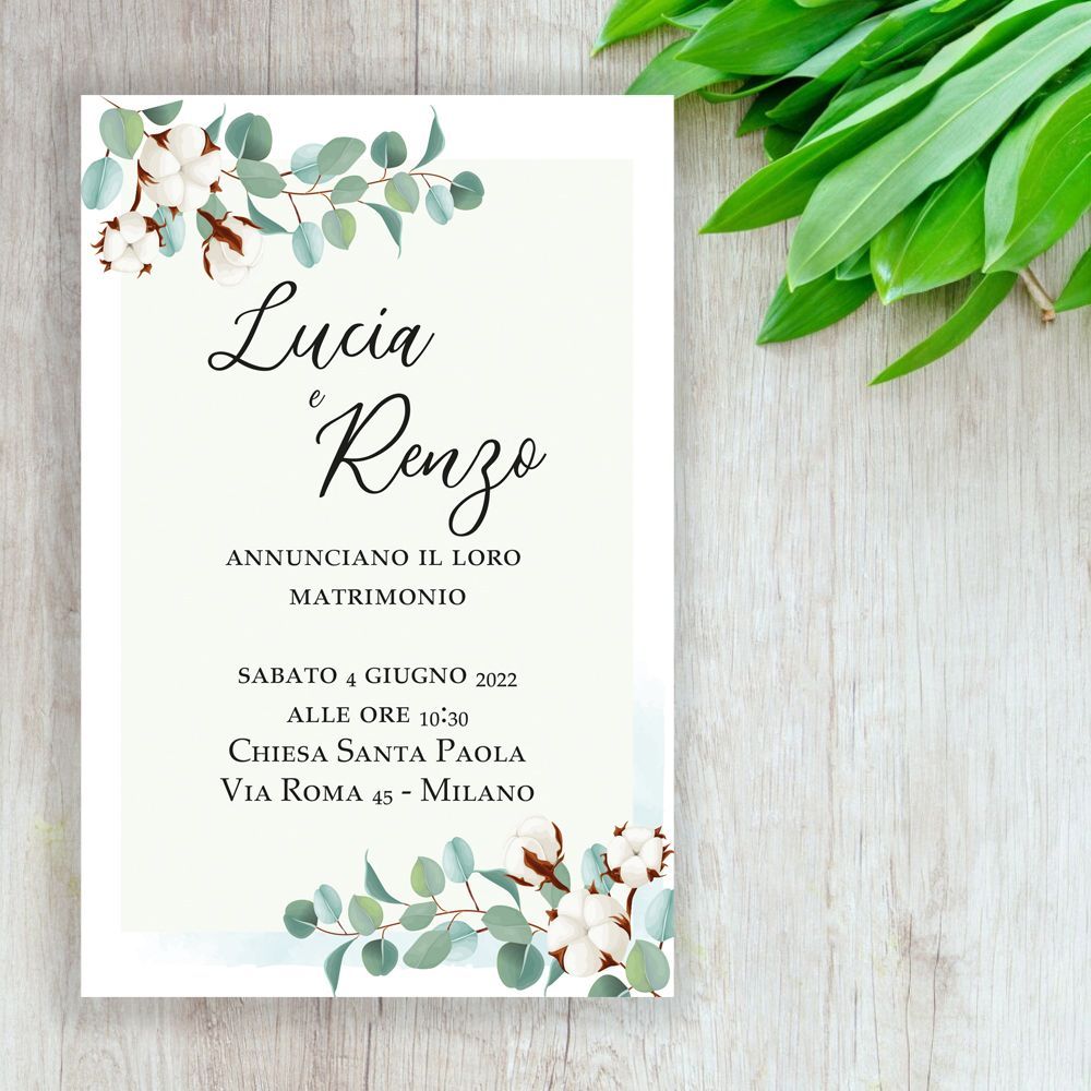 partecipazioni matrimonio naturali eleganti
