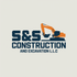 Logo for S&S Construction and Excavation L.L.C featuring bold blue text and an orange excavator icon.