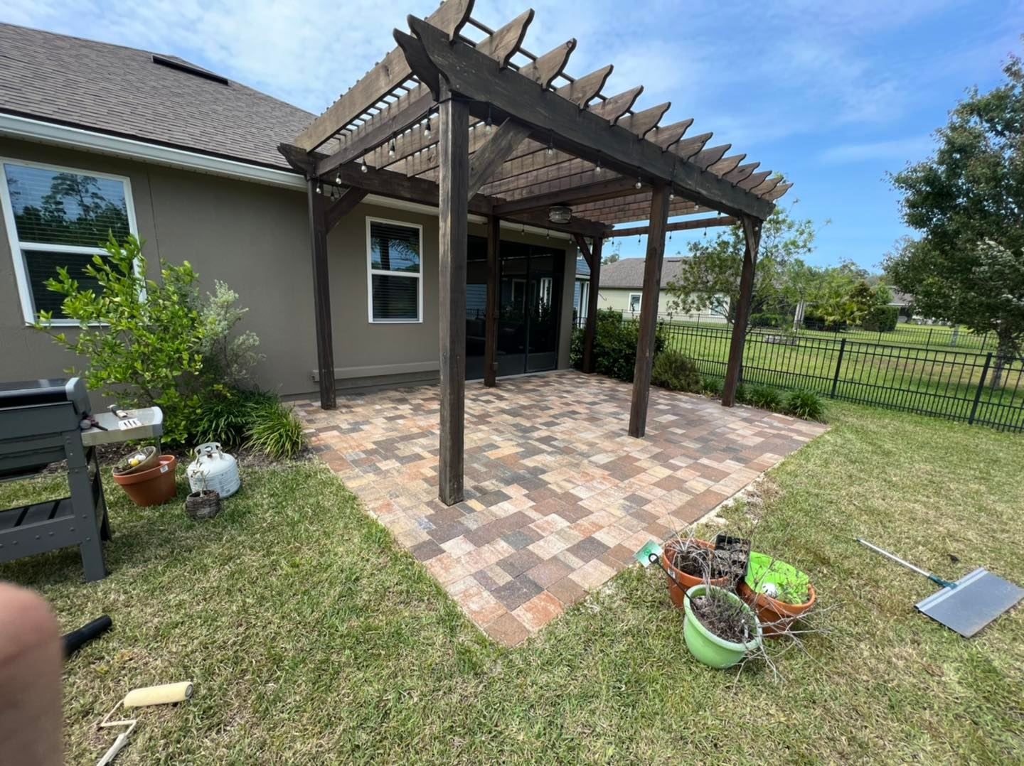 Pergola and Potted Plants | Jacksonville, FL | Coastal Pressure Washing