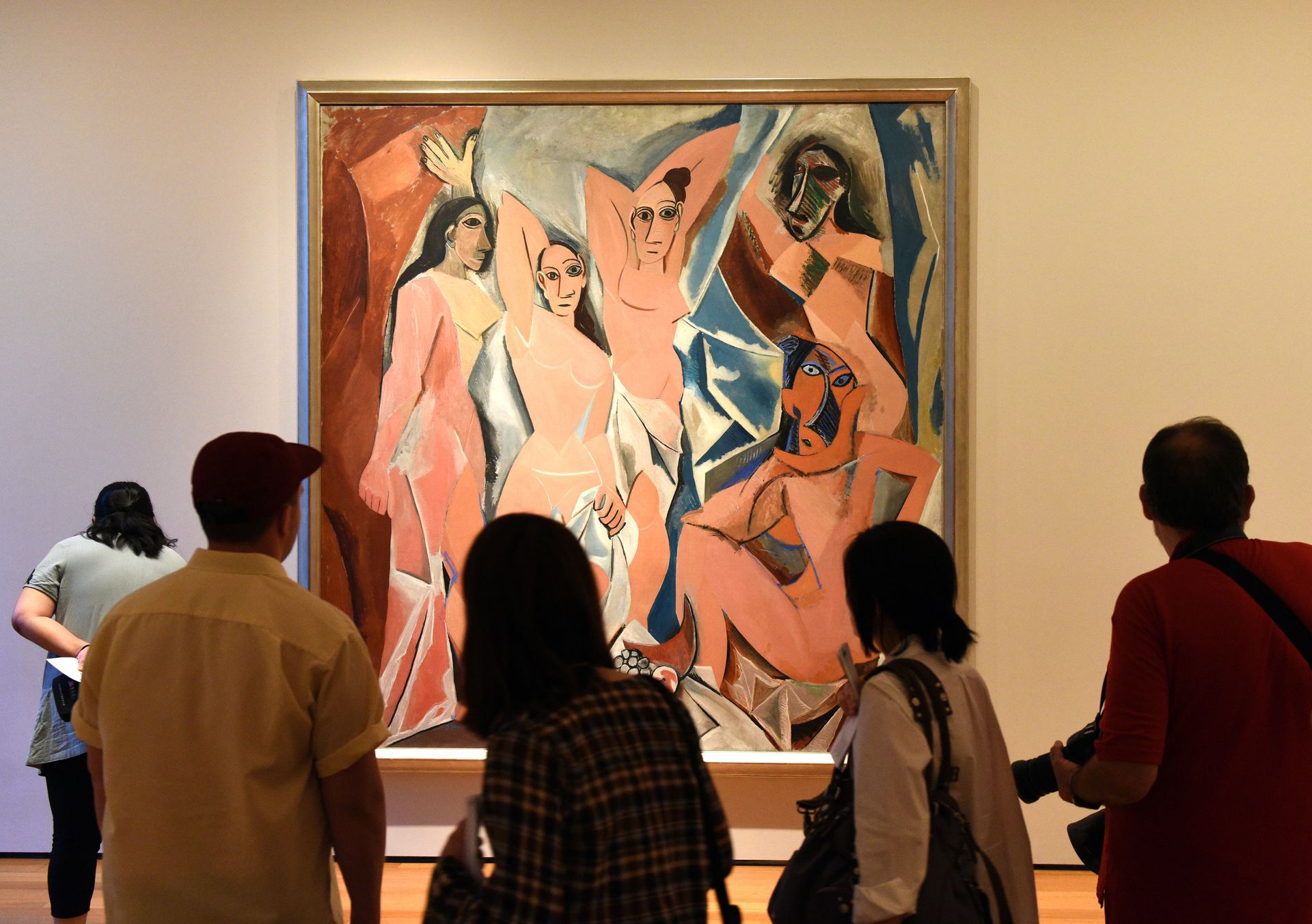 People viewing art at a museum