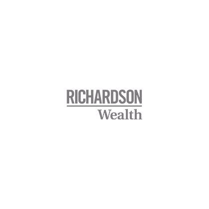 The logo for richardson wealth is on a white background.