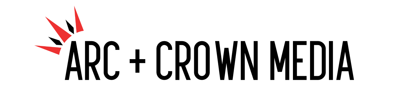 The logo for arc + crown media has a crown on it.