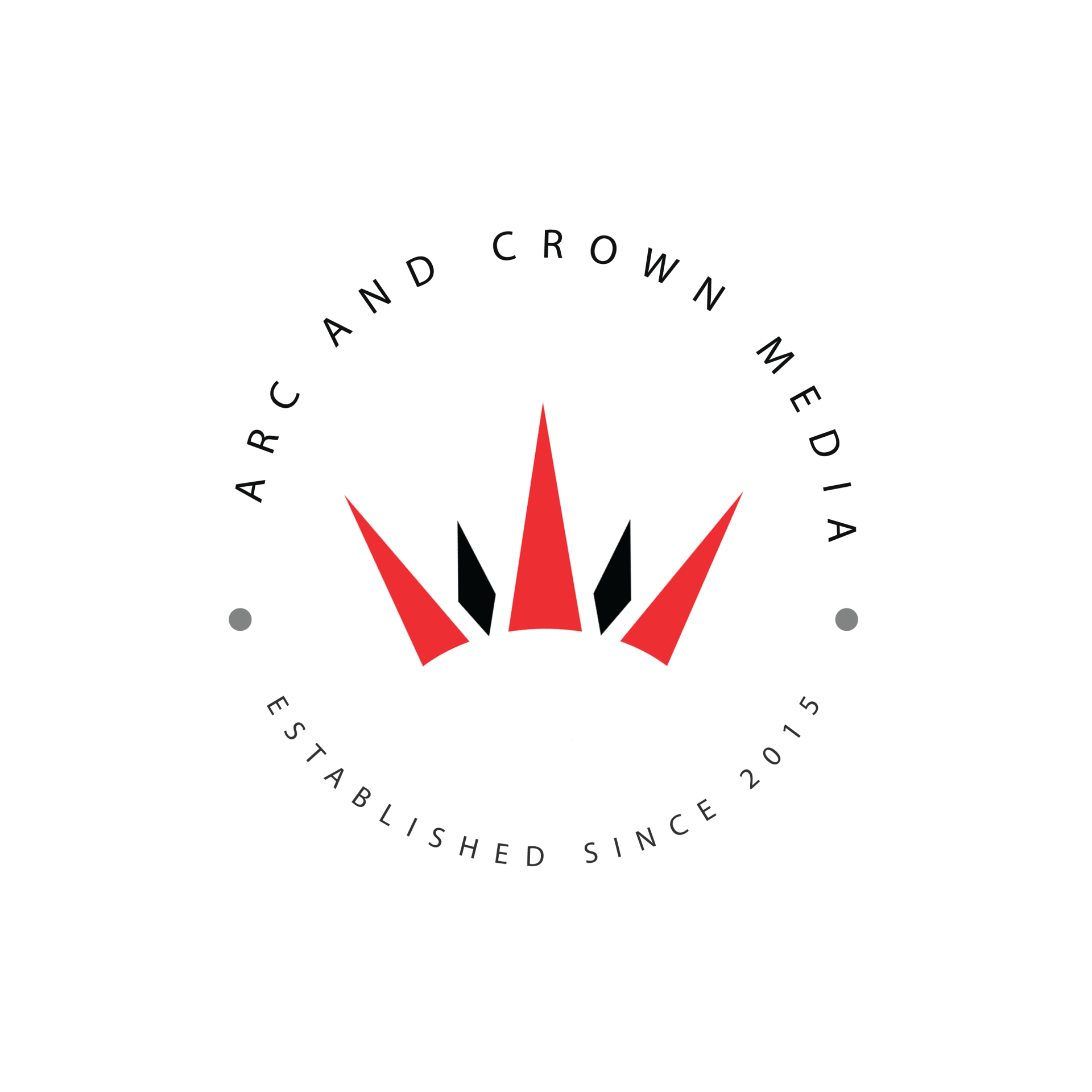 The logo for arcane crown media shows a crown in a circle.