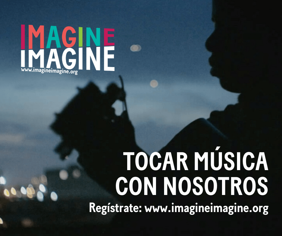 A poster that says imagine imagine tocar musica con nosotros
