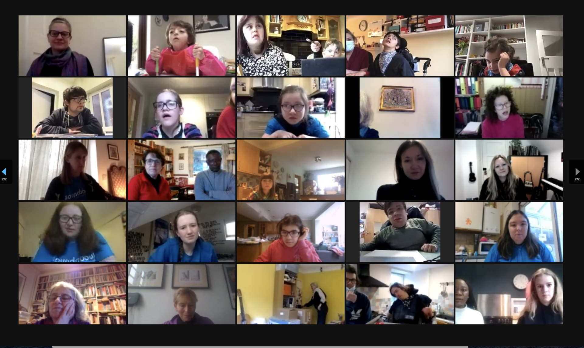 A group of people are having a video call on a computer screen.