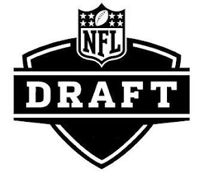 NFL Draft logo in black and white. Text