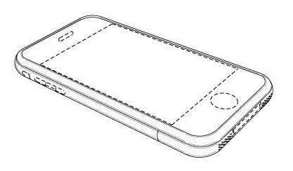 Line drawing of a smartphone with a screen, speaker, camera, and home button.
