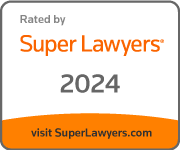 A badge that says `` rated by super lawyers 2024 visit superlawyers.com ''