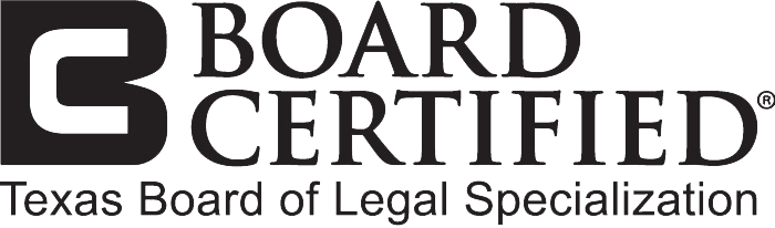 The logo for board certified texas board of legal specialization