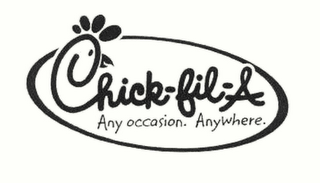 Chick-fil-A logo with black lettering and an oval frame; tagline reads