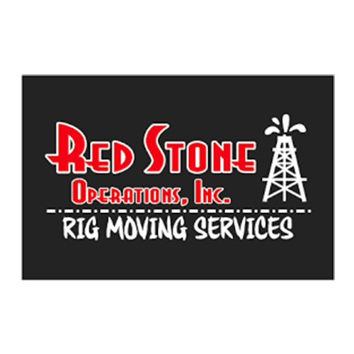 the logo for red stone operations inc. rig moving services
