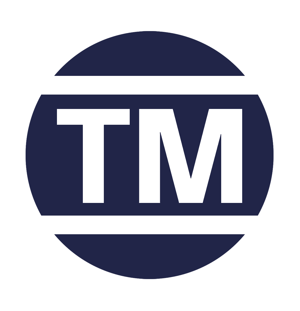 The tm logo is in a blue circle on a white background.