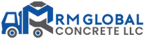 A logo for RM Global Enterprise featuring a truck, blue lettering above the company name in blue text.