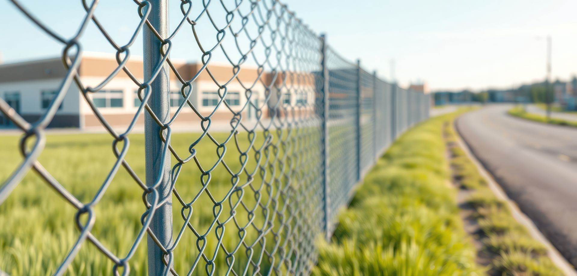 Secure chain-link fencing for an industrial property by a professional commercial fence company. Secure chain-link fencing for an industrial property by a professional commercial fence company.