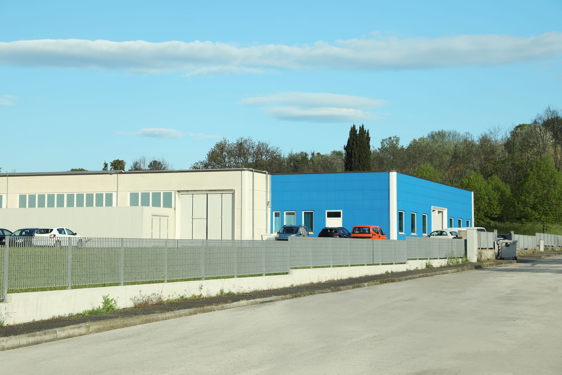 A commercial fence. A commercial fence.