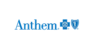 Anthem logo with blue text, cross symbol, and Blue Shield symbol.