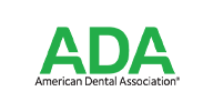 Green ADA logo, American Dental Association.