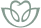 Silver abstract symbol resembling a heart shape between two downward curved lines.