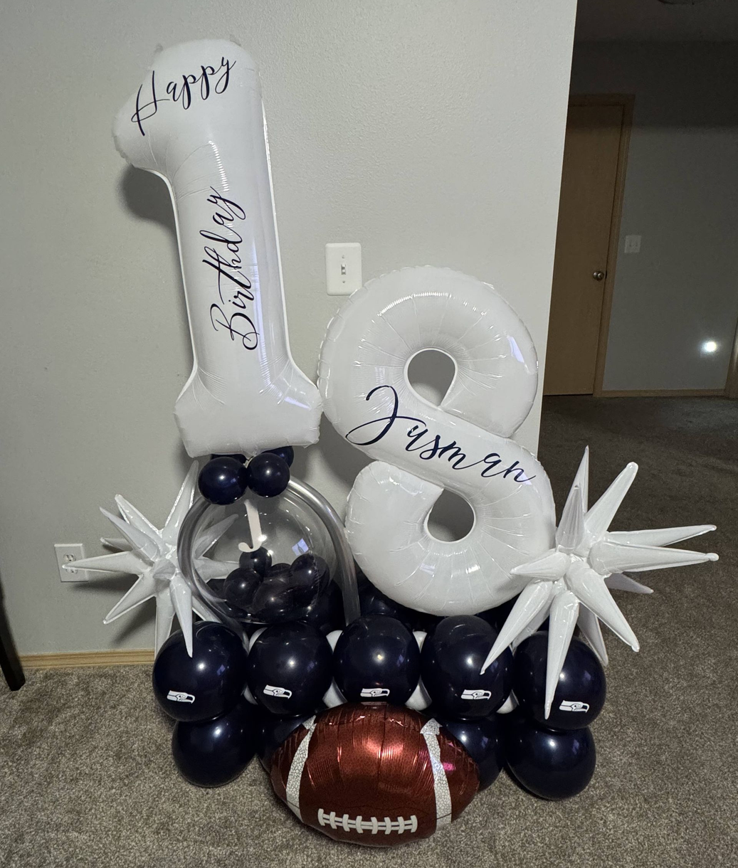 sport themed birthday party balloons