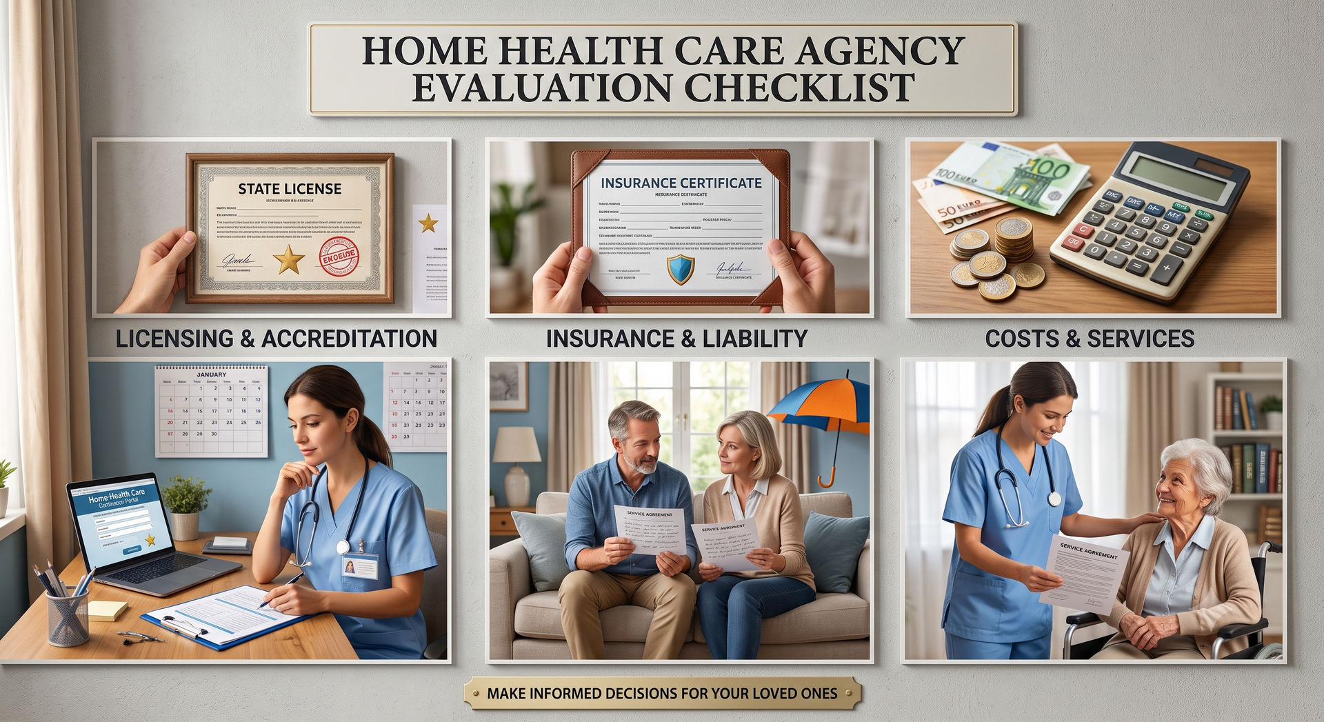 Checklist infographic outlining home health care service pitfalls and costs
Image Type: Infographic