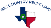 The logo for Big Country Recycling features the Texas flag with a green recycling symbol on the blue section.