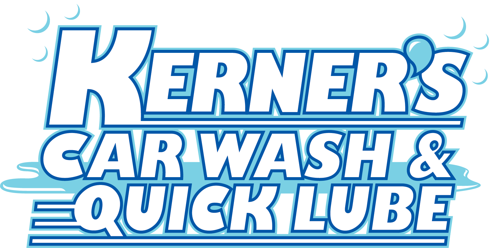 A logo for kerner 's car wash and quick lube