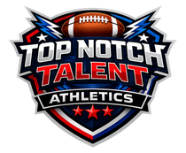 A red, white, and blue logo for