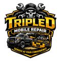 Triple D Mobile Repair logo with skull, truck, tools, and yellow-black shield badge