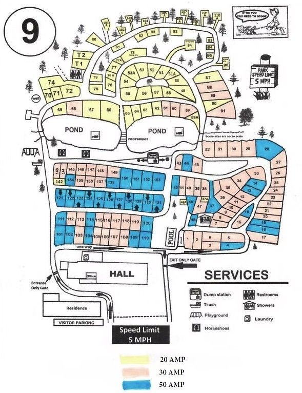 Site Map showing amps available at different sites.