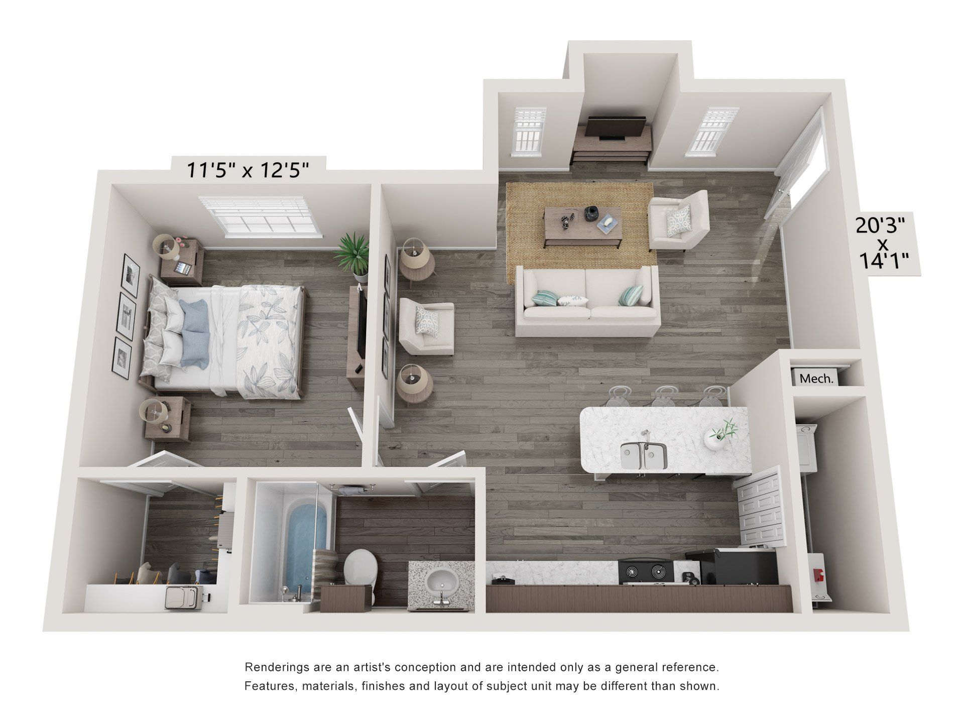1 bedroom A