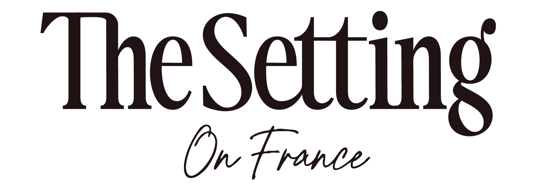 The Setting on France logo in beige and cursive text on a white background